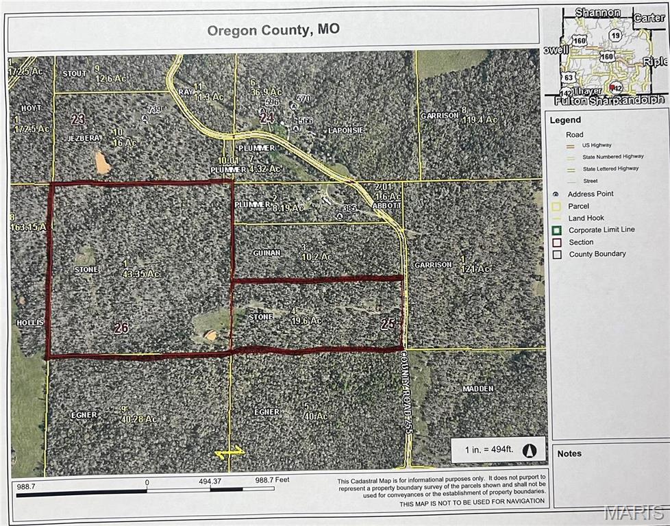 0 Oregon Co. 142-255, Thayer MO real estate